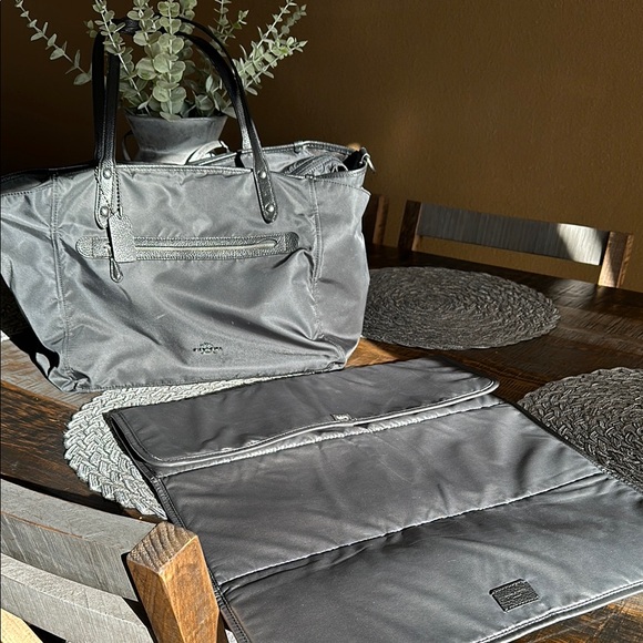 Coach Handbags - COACH DARK Grey/Gunmetal grey baby bag!🩶